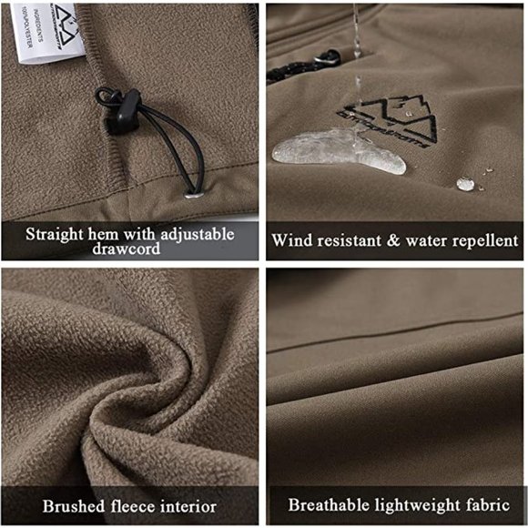 TBMPOY Men's Softshell Windproof Jacket Fleece-Lined Water Resistant Coat [2XL] - Picture 6 of 10